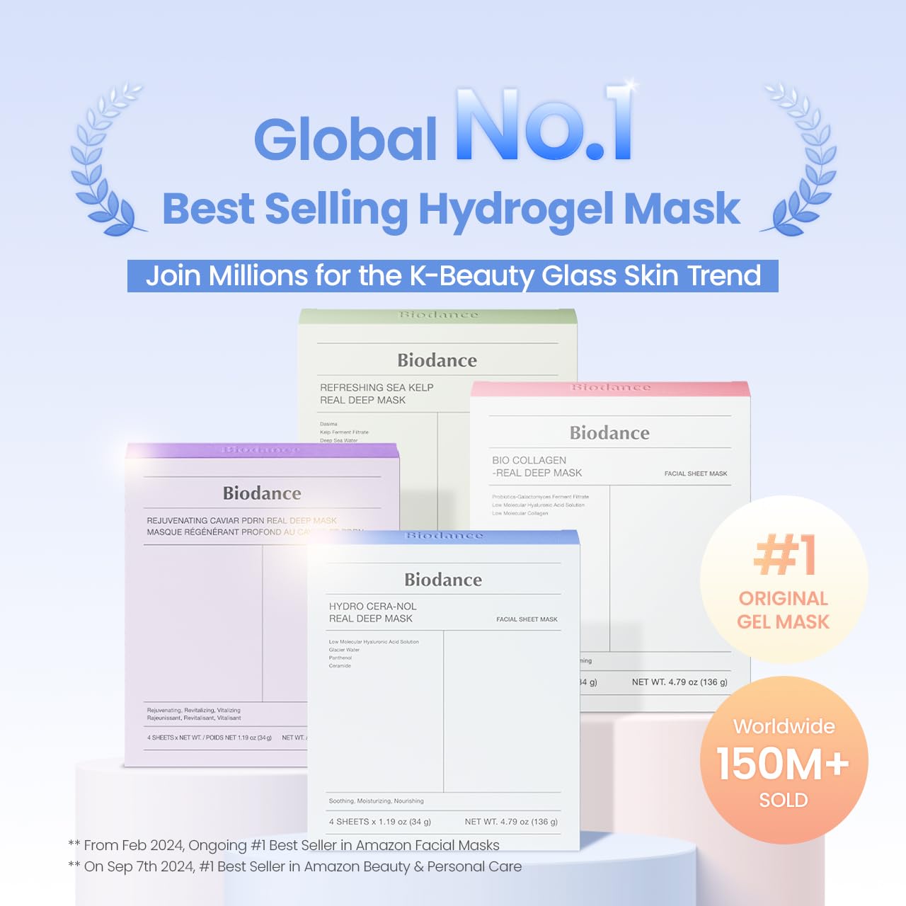 BIODANCE Bio-Collagen Real Deep Mask, Hydrating Overnight Hydrogel Face Mask, Pore Minimizing, Plumping, Elasticity Improvement, Korean Skin Care, Self Care Gifts for Women | 1.19oz(34g) x 16ea